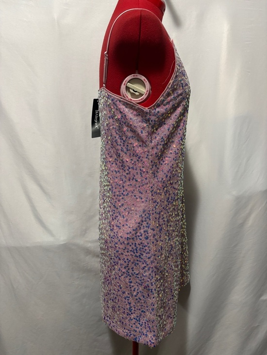 Allegra K Iridescent Pink Sequin Slip Dress - Picture 2 of 7